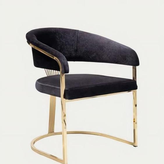Chaise de salle à manger Noir Or Bois Élégant Exclusif Stable Esthétiquement précieux