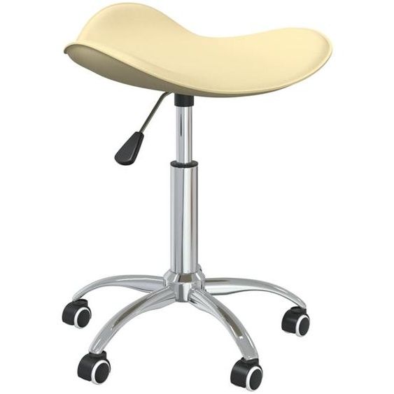 Chaise pivotante de salle à manger Crème Similicuir