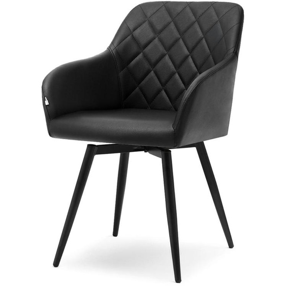 Chaise de salle à manger tapissée MARIAM 1 - noir
