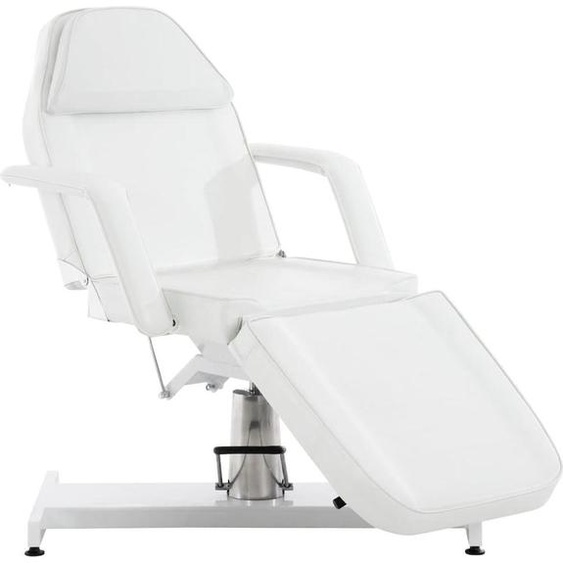 Chaise de salon de beauté hydraulique - chaise de bien-être - hauteur et dossier réglables | Couleur : blanc
