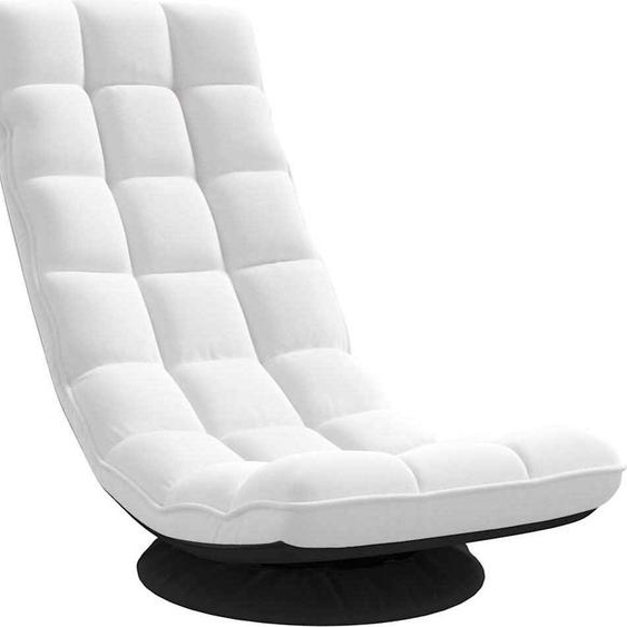 Fauteuil de sol pivotant blanc 70x51x79 cm tissu
