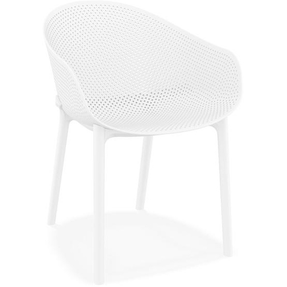 Chaise de terrasse perforée LUCKY blanche design