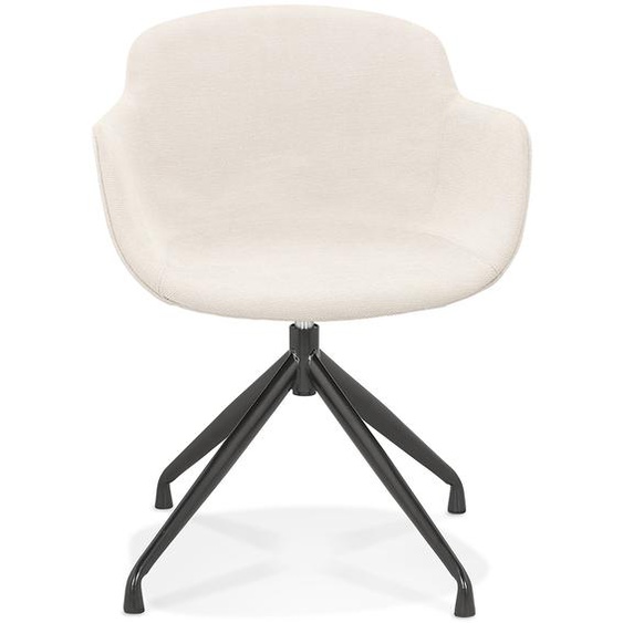 Chaise design avec accoudoirs MIMO en tissu beige