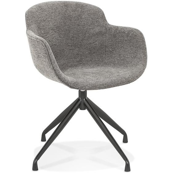Chaise design avec accoudoirs MIMO en tissu gris foncé