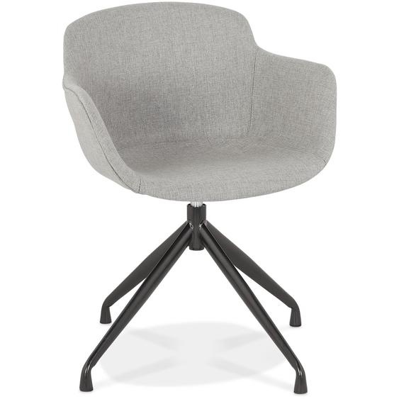Chaise design avec accoudoirs SWAN en tissu gris