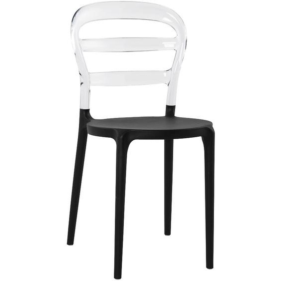 Chaise design BARO noire et transparente en matière plastique