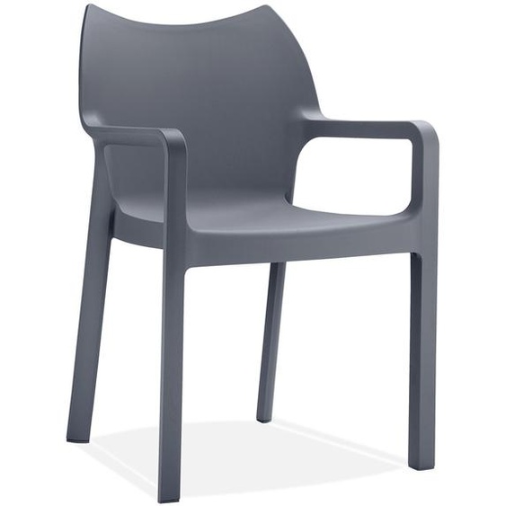 Chaise design de terrasse VIVA gris foncé en matière plastique