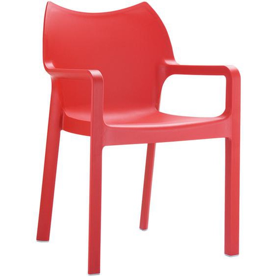 Chaise design de terrasse VIVA rouge en matière plastique