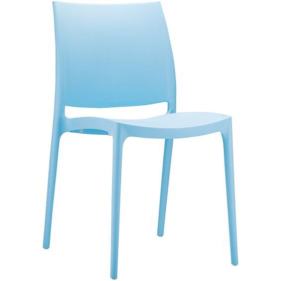 Chaise design ENZO en matière plastique bleue