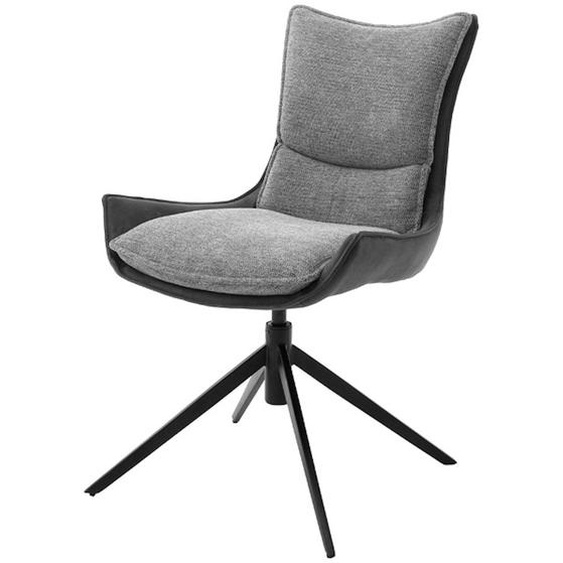 Chaise design KAKU tissu gris anthracite pieds noir