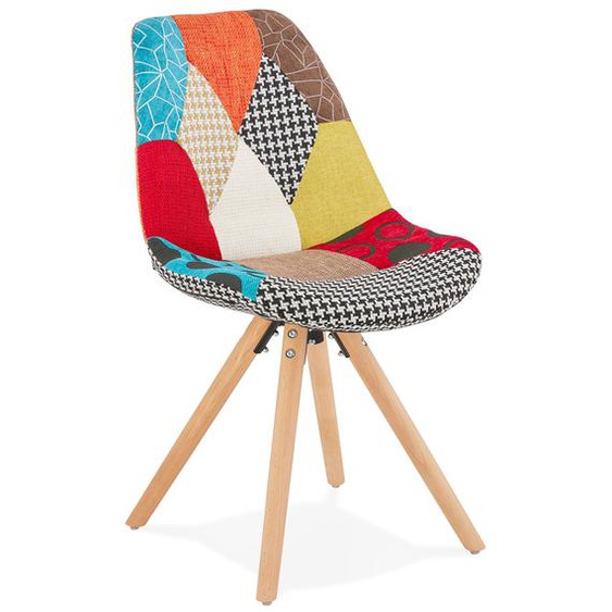 Chaise design LUCY en tissu style patchwork