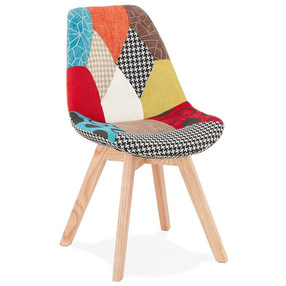 Chaise design PATCHY en tissu style patchwork