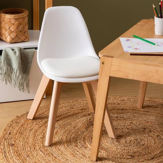 Chaise Design Scandinave Pieds Hêtre - Baya Blanc
