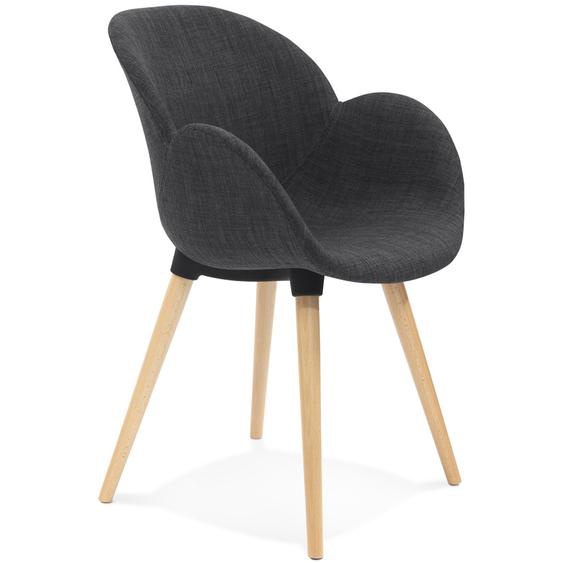 Chaise design scandinave TAPIOCA en tissu gris foncé