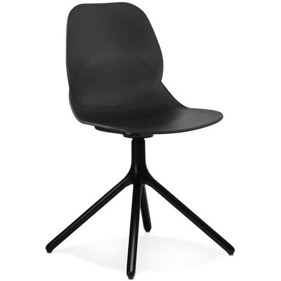 Chaise design TUCANA noire avec pieds en métal