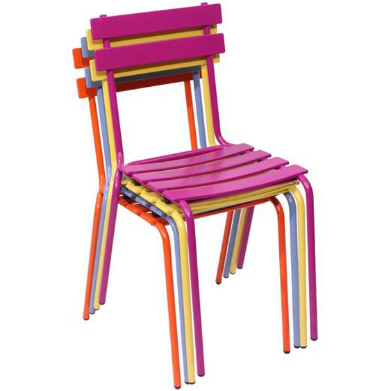 Chaise d’extérieur Eden en métal sans accoudoir – Bleu Acapulco