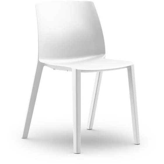 Chaise d’extérieur Olga sans accoudoirs en polypropylène – Blanc