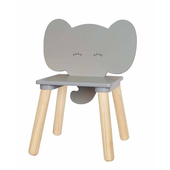 Chaise Éléphant En Bois Gris