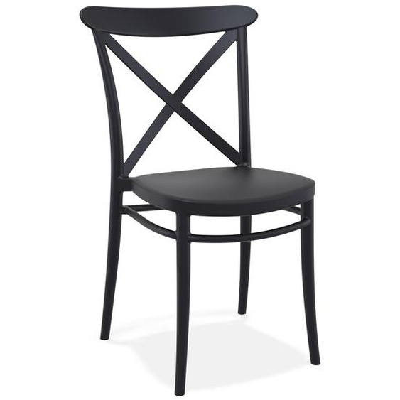 Chaise empilable JACOB style rétro en matière plastique noire