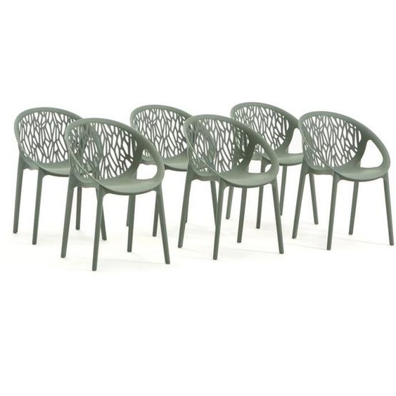 Chaise empilable - LARA - Polypropylène renforcé - Design moderne - Intérieur et extérieur - 6 personnes