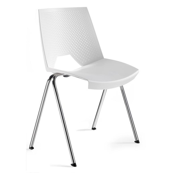 Chaise empilable Skype, plastique, blanc