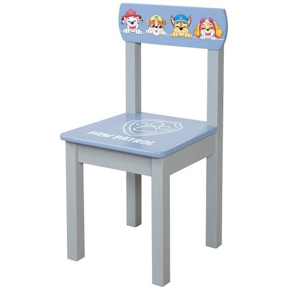 Chaise En Bois Massif Imprimé Pat Patrouille Bleu Gris / Paw Patrol