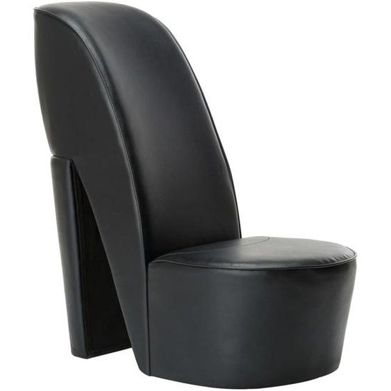 Chaise en forme de chaussure à talon haut Noir Similicuir
