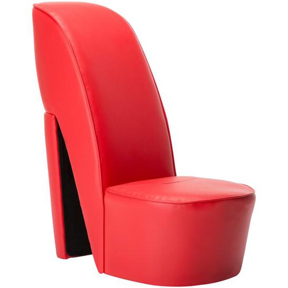 Chaise en forme de chaussure à talon haut Rouge Similicuir