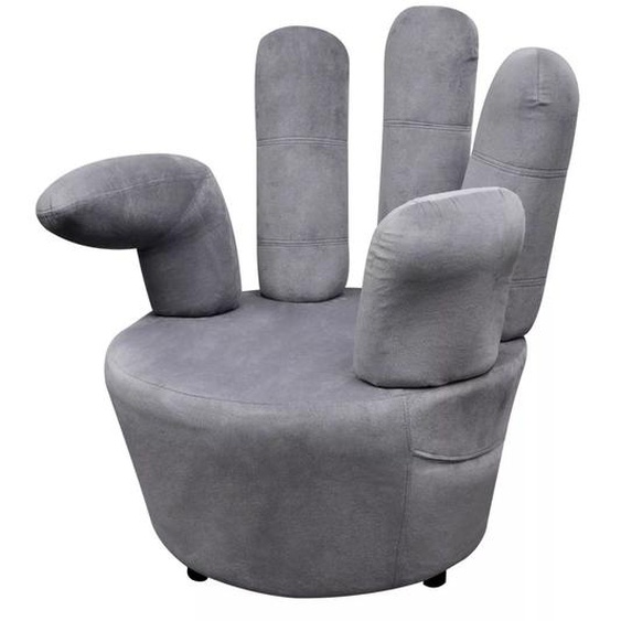 Chaise en forme de main Gris Velours