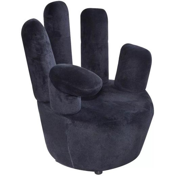 Chaise en forme de main Noir Velours