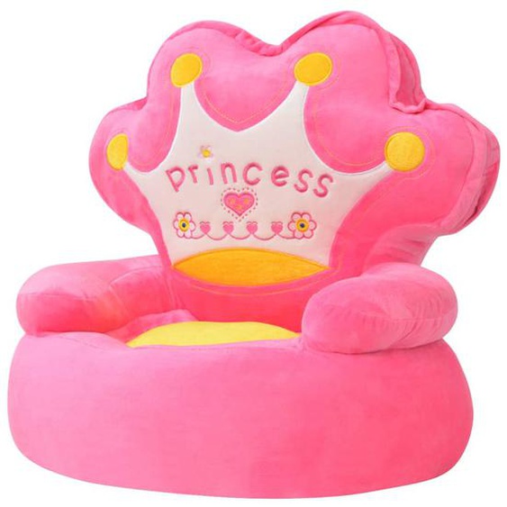 Chaise en peluche pour enfants Princesse Rose