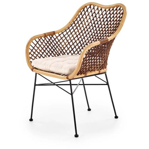 Chaise en rotin avec assise rembourrée K-336