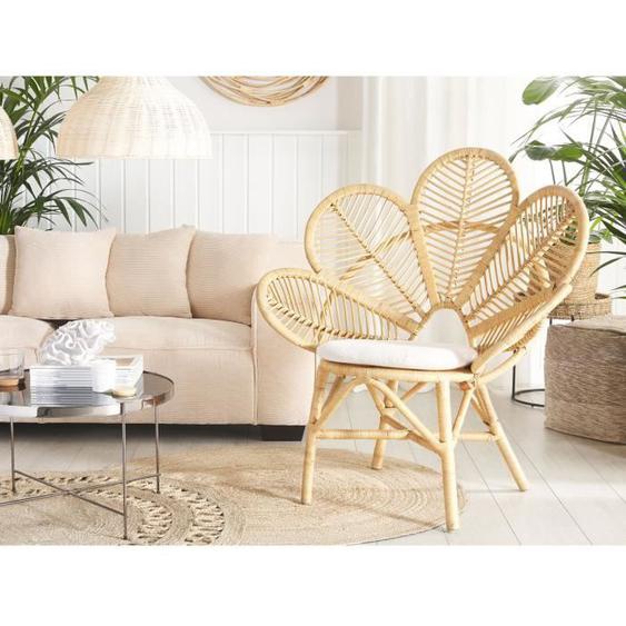 Chaise en rotin beige clair FLORENTINE