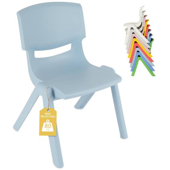 Chaise Enfant Empilable, Intérieur/extérieur Bleu Clair