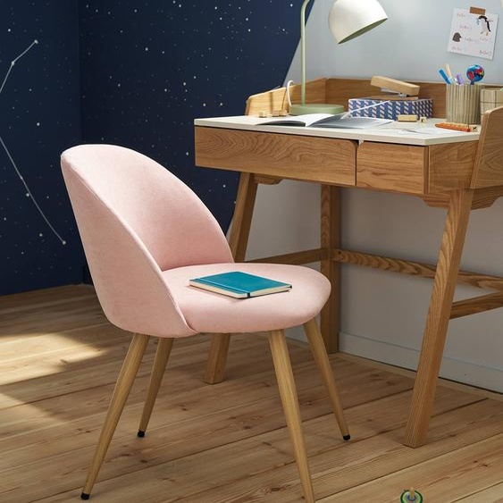 Chaise enfant en tissu chiné rose