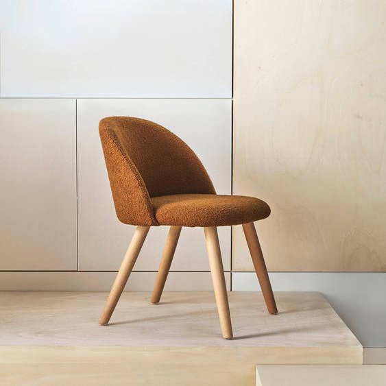 Chaise fausse fourrure enfant cannelle