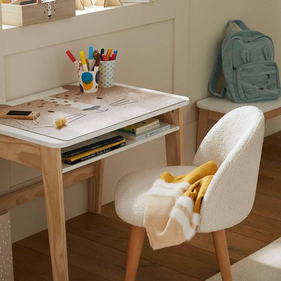Chaise fausse fourrure maternelle ivoire