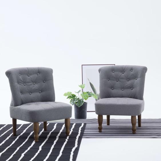 Chaise française Gris clair Tissu