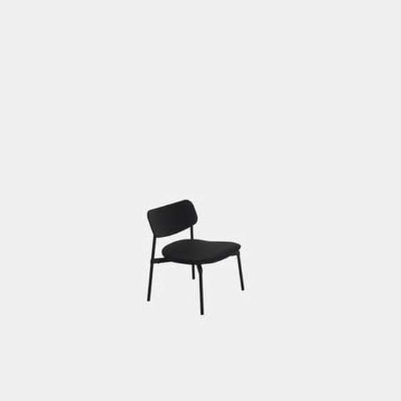 Chaise Fromme Wood Lounge rembourrée - Cuir