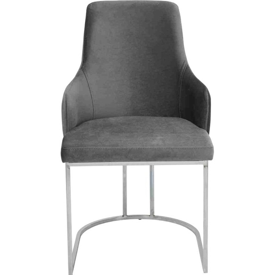 Chaise grise rembourrée en métal Chaises de salle à manger de luxe Cuisine Meubles