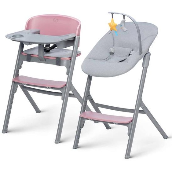 Chaise Haute 3 En 1 Avec Réglage De Hauteur Et Transat Rose