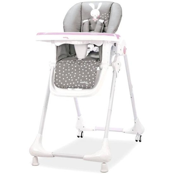 Chaise Haute À Roulettes Pink Bunny Rose