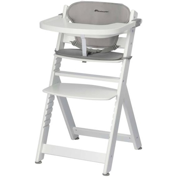 Chaise Haute Bébé En Bois Avec Coussin Timba White