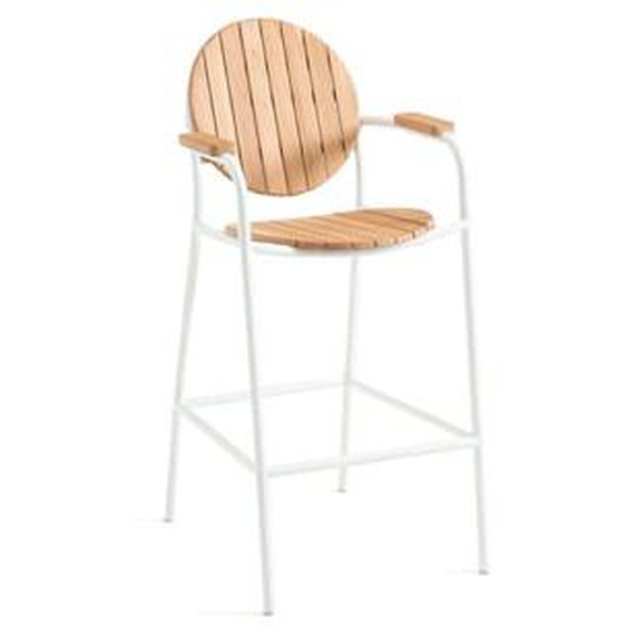 Chaise haute de jardin aluminium et teck Chassagne