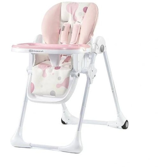 Chaise Haute De Luxe Yummi Bebe Enfant, Réglable, Plateau Amovible Rose