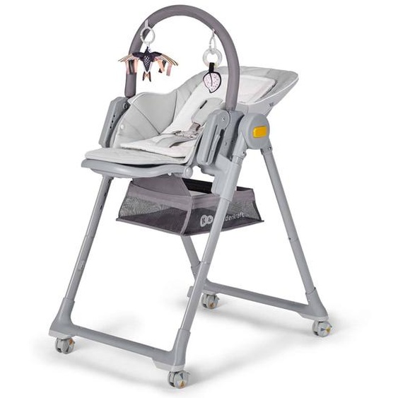 Chaise Haute Evolutive 2 En 1, Transat Et Siège Réglable Gris