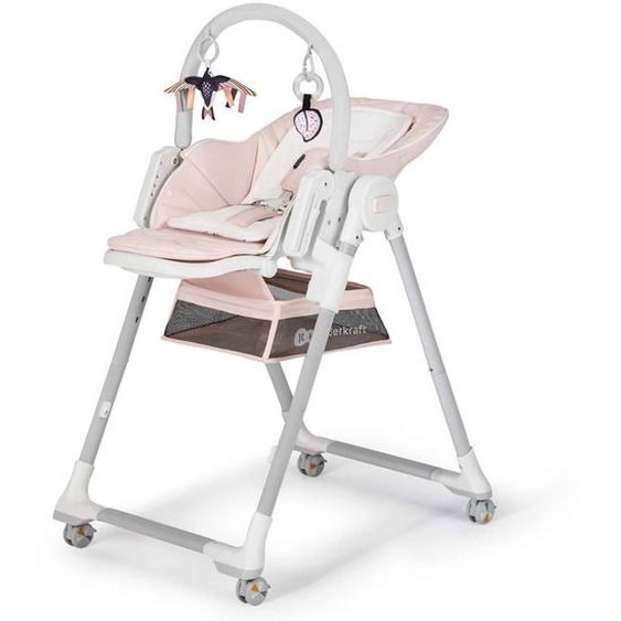 Chaise Haute Evolutive 2 En 1, Transat Et Siège Réglable Rose