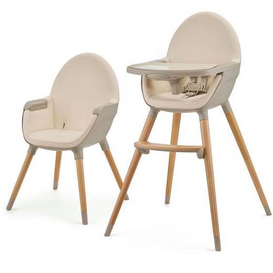 Chaise Haute Évolutive 2en1 Fini 2 , Fauteuil Enfant, Chaise Bébé Enfant, Réglable, Design Universel Beige