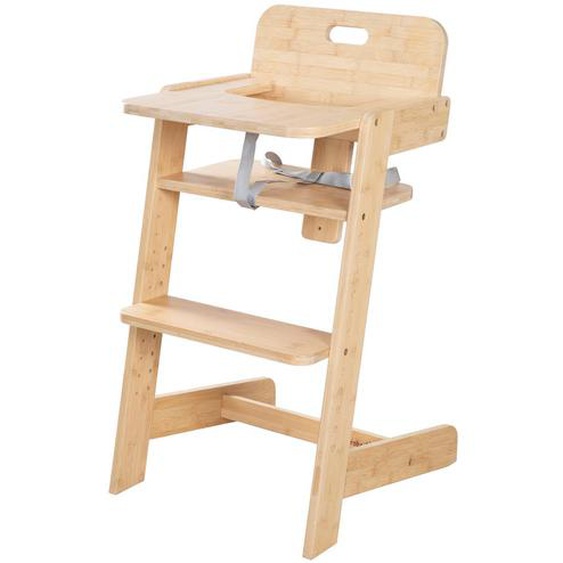 Chaise Haute Évolutive En Bambou Fsc® Avec Plateau Repas Nature Up Bois Naturel