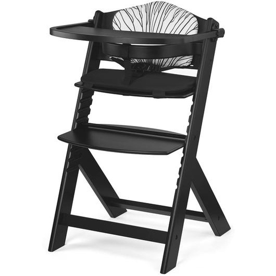 Chaise Haute Évolutive Enock 3 En 1 Avec Coussin Inclus, Assise Réglable Et Bois De Hêtre Massif Stable Noir